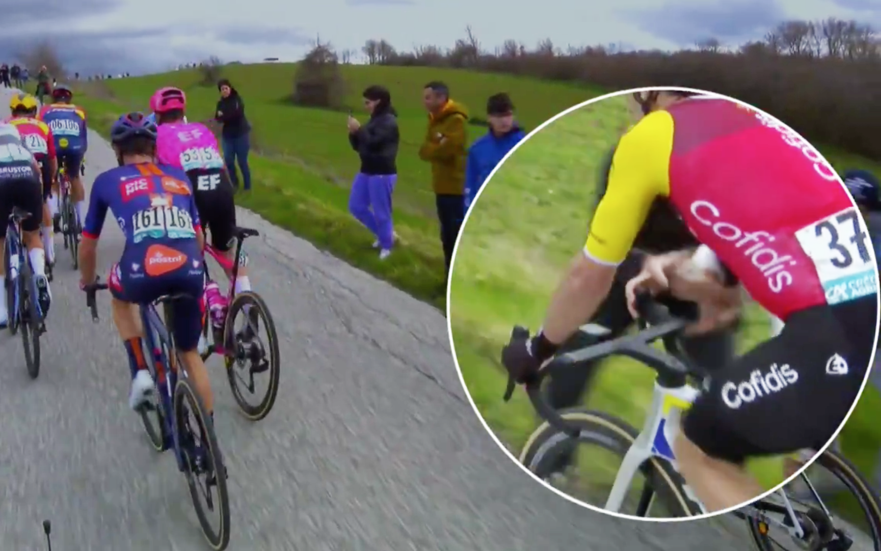 Hai tay đua suýt gặp nạn ở Giro d’Italia vì đường đua bị căng dây - Ảnh 1.