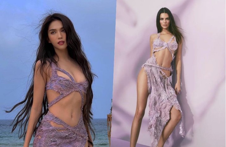 Ngọc Trinh lại bị nhãn hàng tố mặc "váy nhái" Kendal Jenner