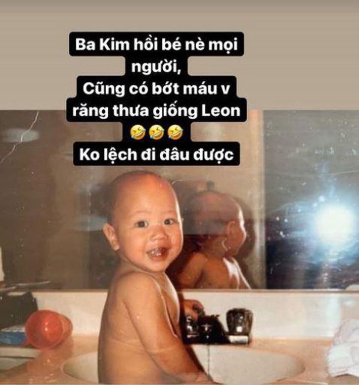 Hồ Ngọc Hà phì cười vì ông xã Kim Lý ngày càng giống hệt con trai Leon - Ảnh 3.