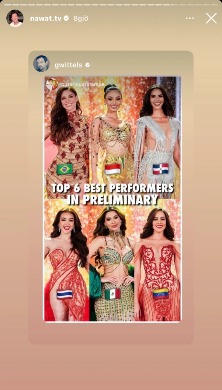 Thiên Ân mất hút trong top 6 người đẹp do chủ tịch Miss Grand International bình chọn - Ảnh 1.