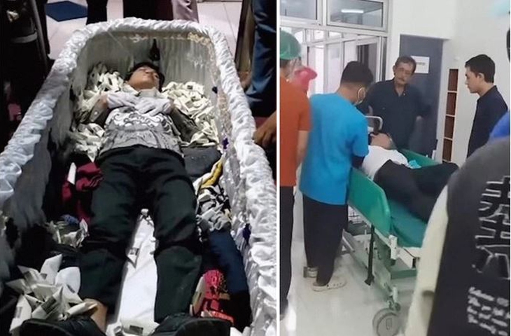 Người đàn ông giả chết trong quan tài để trốn nợ bị bể sô - Ảnh 1.