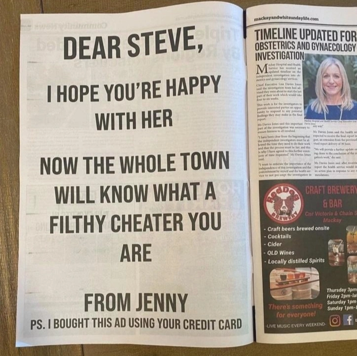 Mua cả trang quảng cáo trên báo để vạch trần bạn trai cũ lừa tình - Ảnh 1.