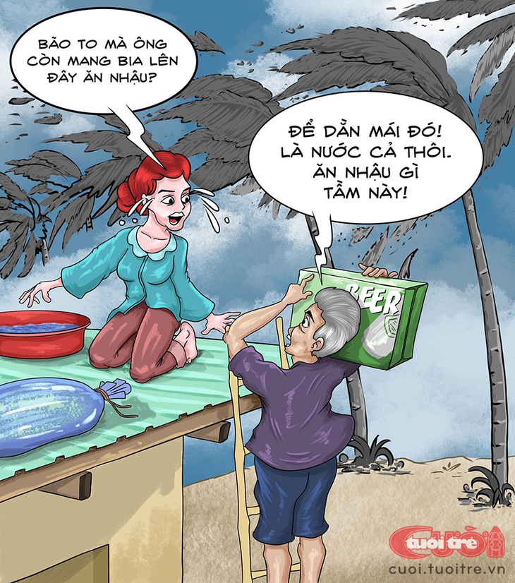 Bợm nhậu hoãn sự sung sướng đối phó siêu bão - Ảnh 1.