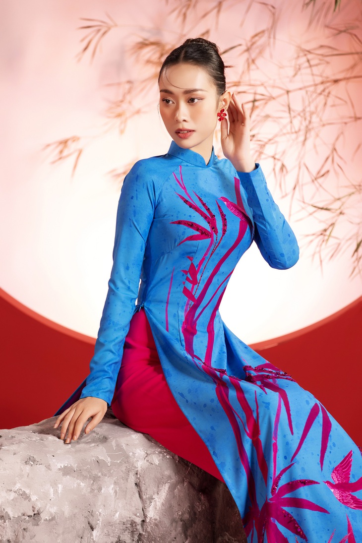 Đại sứ tre xanh Ban Mai khoe sắc cùng áo dài lấy cảm hứng từ tre - Ảnh 4.