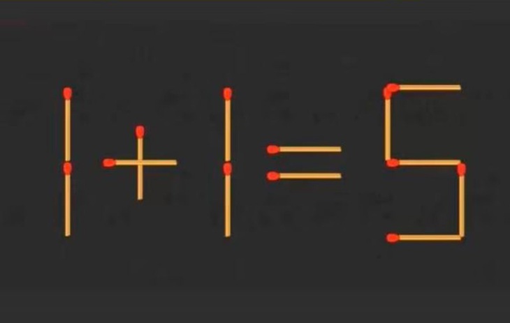 Di chuyển 2 que diêm để có phép toán đúng - Ảnh 1.