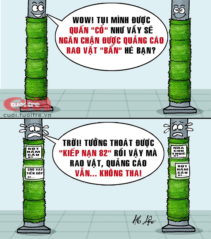 Kiếp nạn thứ 82 của họ hàng nhà&nbsp;cột điện - Tranh: Hữu Lộc 