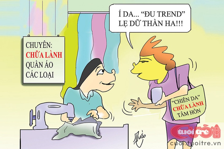 Chuyên gia chữa lành đụng chuyên gia đu trend - Tranh: Quéo 