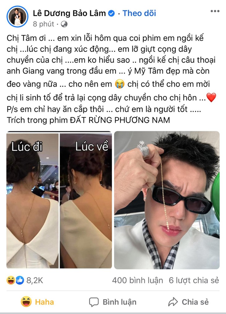 Lê Dương Bảo Lâm đăng đàn xin lỗi Mỹ Tâm vì lỡ tay giựt đồ của chị đại