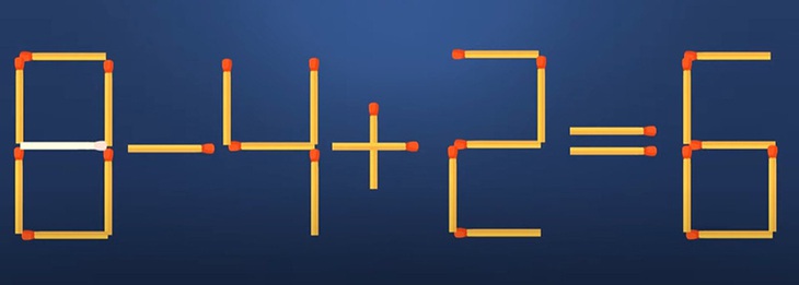 Thử tài IQ: Di chuyển một que diêm để 0-4+2=8 thành phép tính đúng - Ảnh 1.