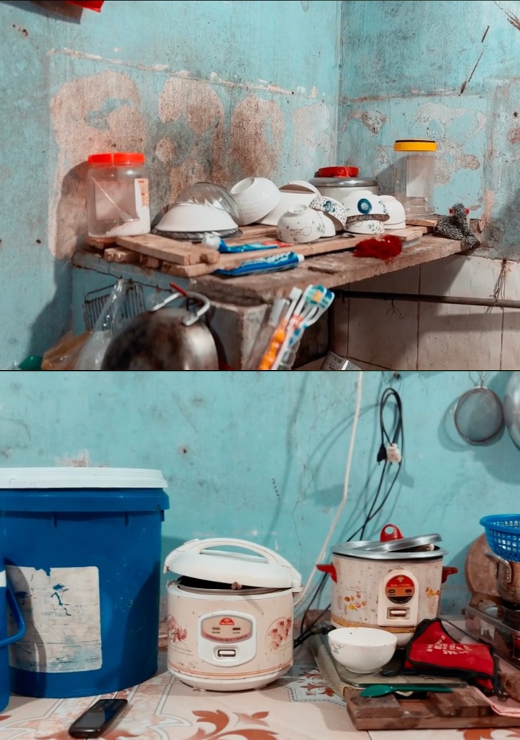 Khung cảnh phòng trọ sơ sài của bé Cò làm người xem xót xa