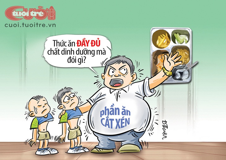 Suất ăn đầy đủ dinh dưỡng - Tranh: Đức Thuận 