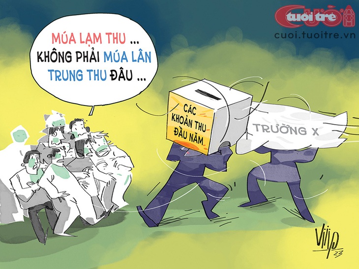 Múa lân đầu năm học? - Tranh: Viiip 