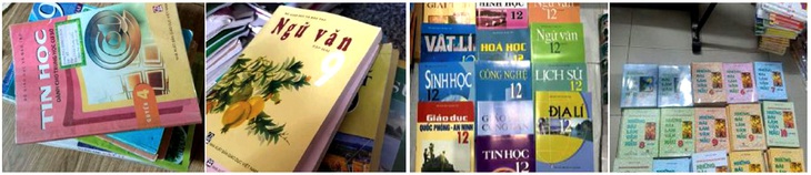 Một số sách giáo khoa cũ được rao bán trong hội nhóm trên Facebook. Ảnh chụp màn hình