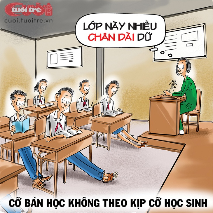 Vì sao có những&nbsp;lớp học "chân dài" - Tranh: Đỗ Minh Tuấn 