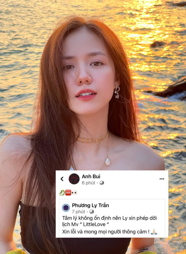 Phương Ly thông báo: "Tâm lý không ổn định nên Ly xin phép dời lịch MV Little love. Xin lỗi và mong mọi người thông cảm"