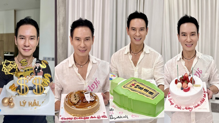 Lý Hải chụp ảnh kỷ niệm bên chiếc bánh sinh nhật "có một không hai"
