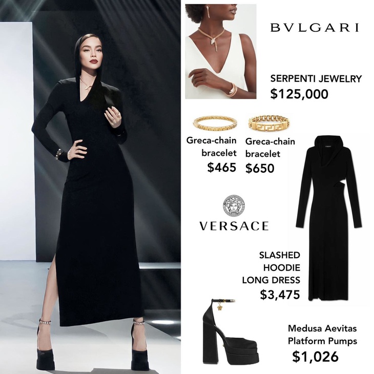 Set đồ sắc đen huyền bí gồm sự kết hợp của nhiều thương hiệu có giá 2,9 tỉ đồng