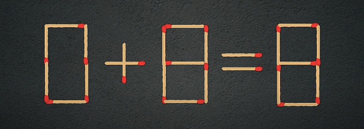 Thử tài IQ: Di chuyển một que diêm để 8+3-4=0 thành phép tính đúng - Ảnh 1.