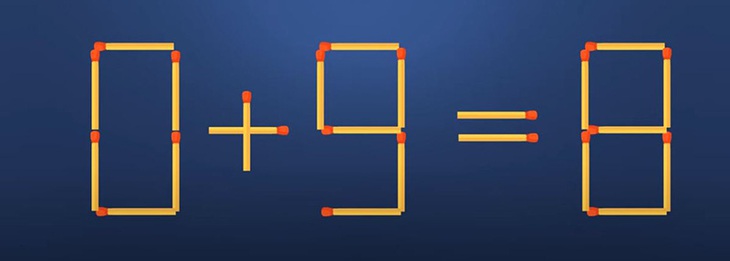 Thử tài IQ: Di chuyển một que diêm để 0+9=8 thành phép tính đúng - Ảnh 1.