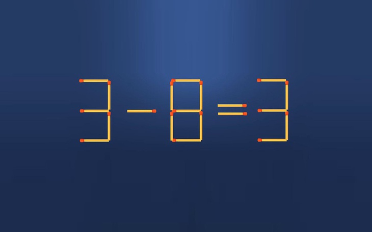 Thử tài IQ: Di chuyển một que diêm để 3-8=3 thành phép tính đúng