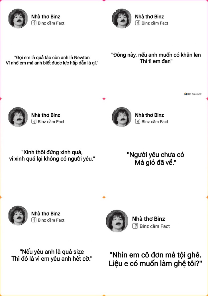 Loạt những câu thơ suy tình, phù hợp "thả thính" tạo hiệu ứng cực lớn đến từ thương hiệu "Nhà thơ Binz"