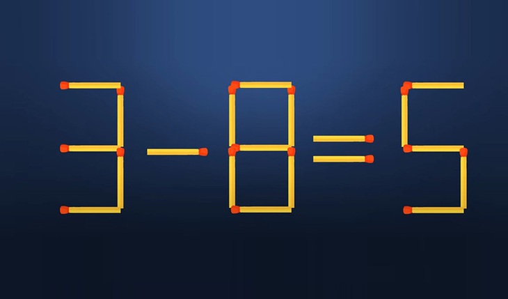 Thử tài IQ: Di chuyển một que diêm để 3-8=5 thành phép tính đúng - Ảnh 1.