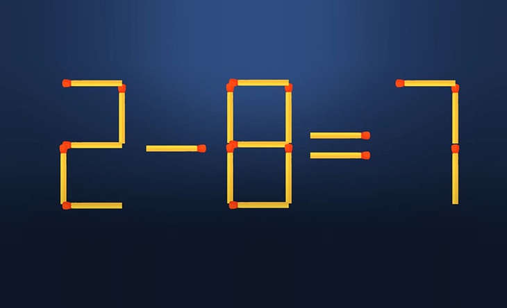 Thử tài IQ: Di chuyển một que diêm để 2-8=7 thành phép tính đúng - Ảnh 1.
