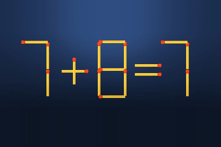 Thử tài IQ: Di chuyển một que diêm để 7+8=7 thành phép tính đúng - Ảnh 1.