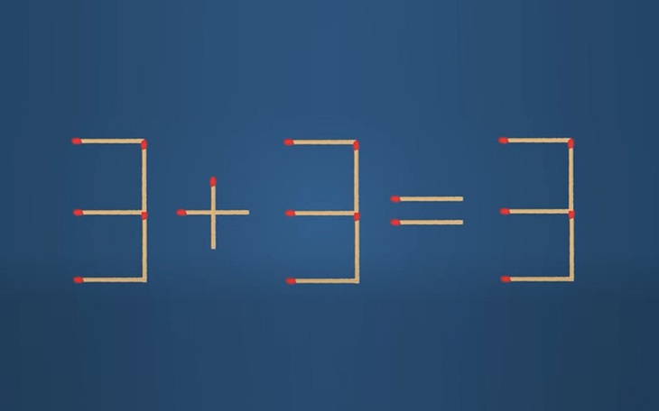 Thử tài IQ: Di chuyển một que diêm để 3+3=3 thành phép tính đúng