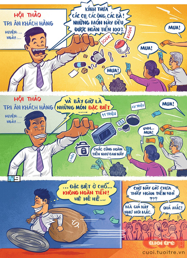 Hội thảo...&nbsp;lừa đảo người già - Tranh: Hải Nam 