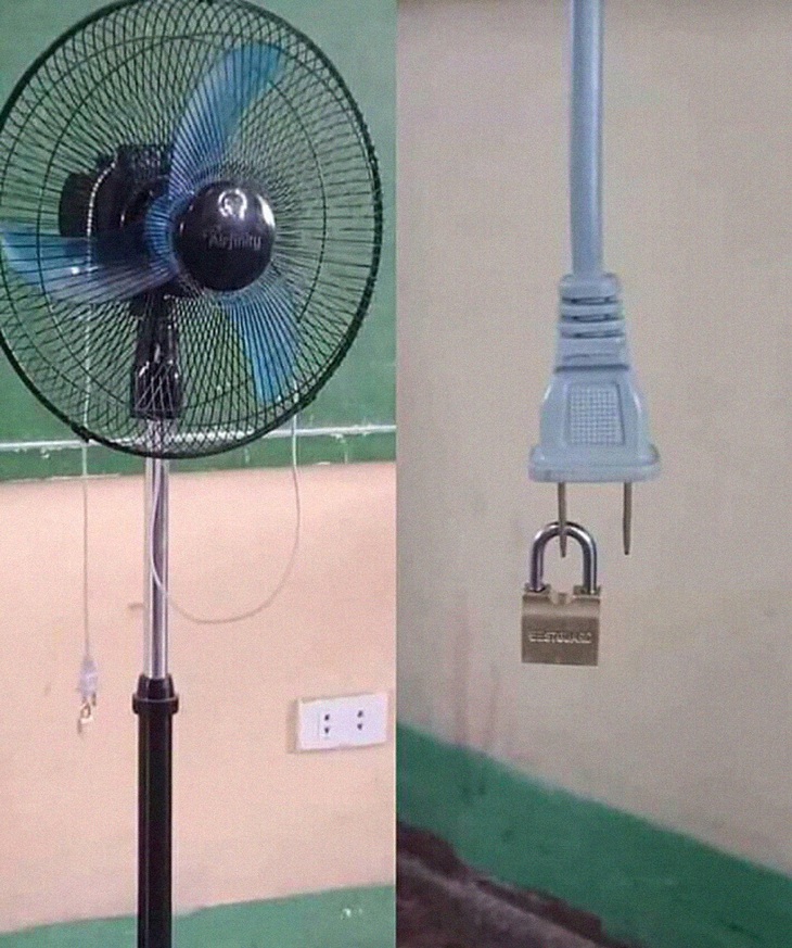 Nghiêm cấm sử dụng quạt dưới mọi hình thức.