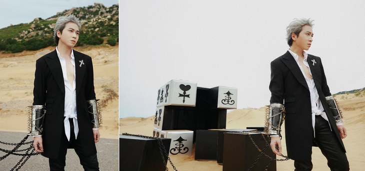 Tạo hình mạnh mẽ gây ấn tượng của Karik trong MV Mời người kế tiếp với mái tóc bạch kim