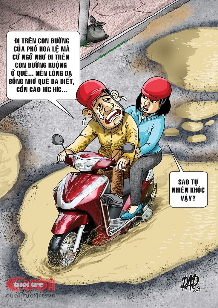 Nhớ quê&nbsp;giữa Sài Gòn hoa lệ - Tranh của DAD 