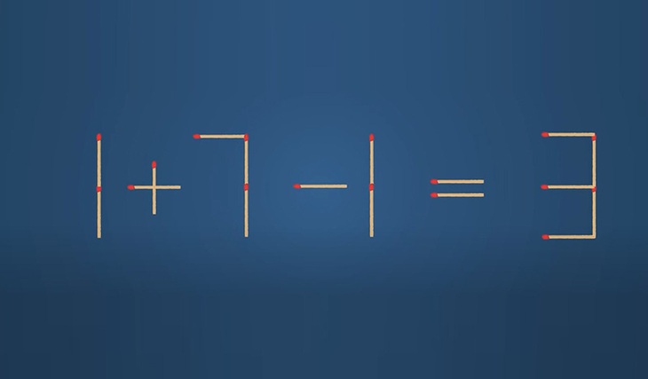 Thử tài IQ: Di chuyển một que diêm để 1 7-1=3 thành phép tính đúng - Ảnh 1.