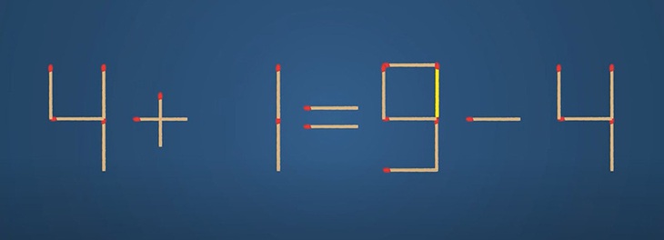 Thử tài IQ: Di chuyển một que diêm để 4+7=5-4 thành phép tính đúng - Ảnh 1.