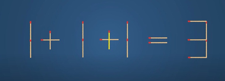 Thử tài IQ: Di chuyển một que diêm để 1 7-1=3 thành phép tính đúng - Ảnh 1.