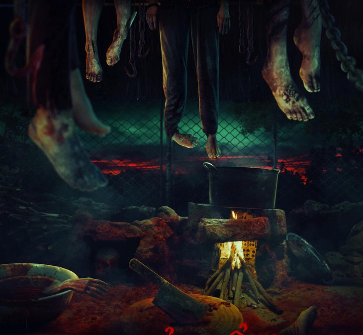 Nhiều hình ảnh biểu thị cho chủ đề như ăn thịt chó bị quả báo, treo giò, trả nghiệp... được minh họa trong poster của phim