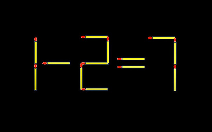 Thử tài IQ: Di chuyển một que diêm để 1-2=7 thành phép tính đúng