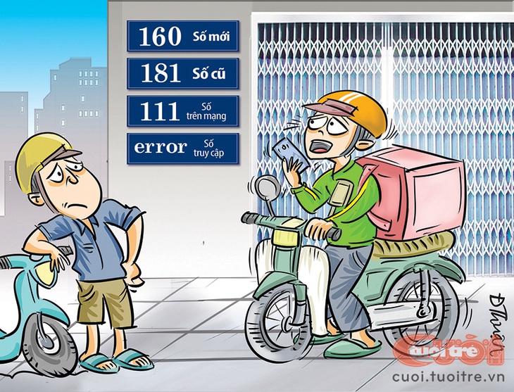 Số nhà&nbsp;đánh đố shipper - Tranh: Đức Thuận