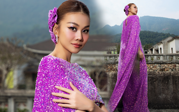 Thanh Hằng ‘trốn" chồng, ra Yên Tử diễn thời trang