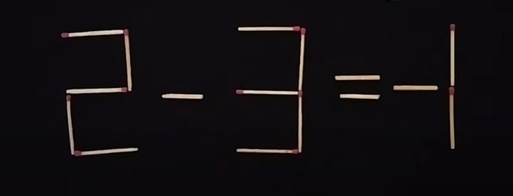 Thử tài IQ: Di chuyển một que diêm để 2-9=1 thành phép tính đúng- Ảnh 2.