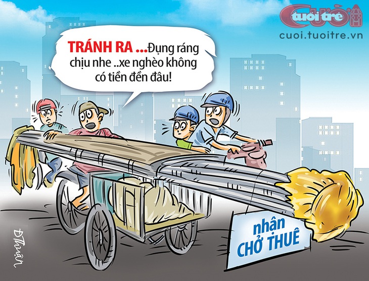 Những chiếc xe "nhỏ mà có võ" - Tranh: Đức Thuận 
