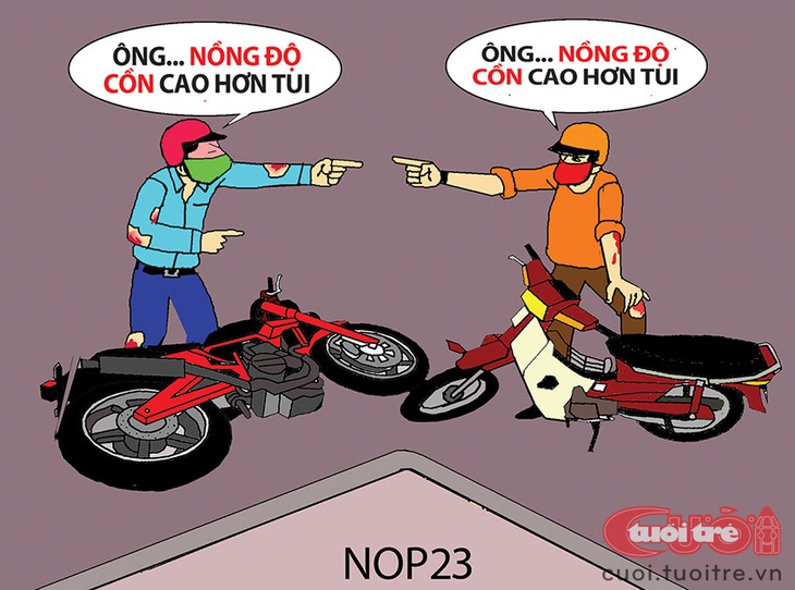 Biếm họa cuộc tranh cãi về&nbsp;nồng độ cồn&nbsp;- Tranh: NOP