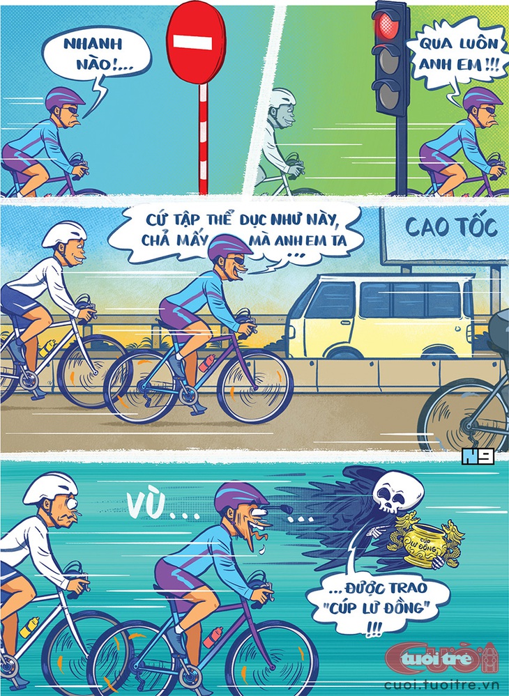 Càng&nbsp;tập thể dục nhiều càng nhanh gặp ông bà? - Tranh: Hải Nam 