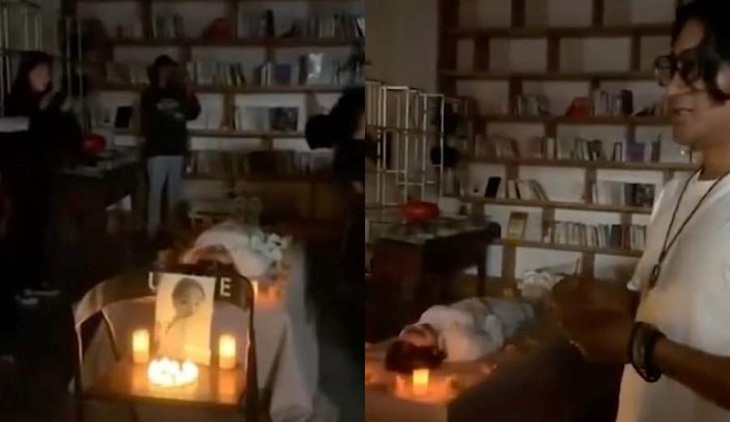 Bạn bè đến "tiễn biệt" Wang trong đám tang do cô tổ chức hôm 28-10 - Ảnh: Weibo