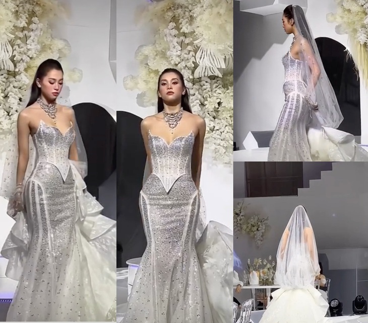 Nàng hậu quyết định đi vào cánh gà để ê kíp tháo phần váy bị vướng thay vì tự xử lý 