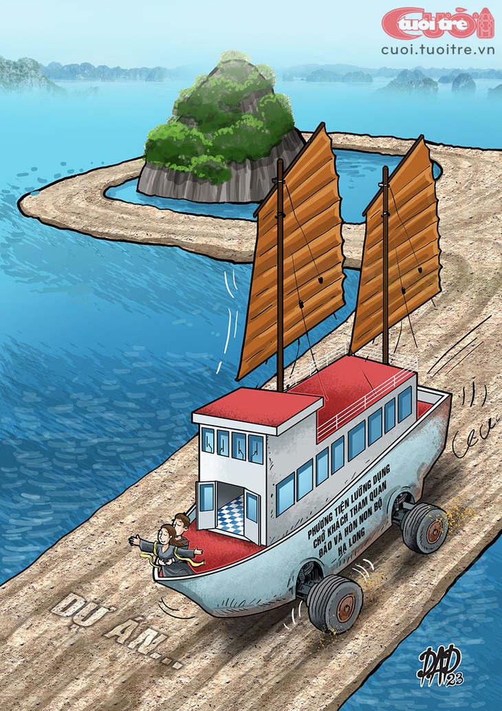 Tàu du lịch "bán cạn" trên vùng di sản thiên nhiên - Tranh: DAD 