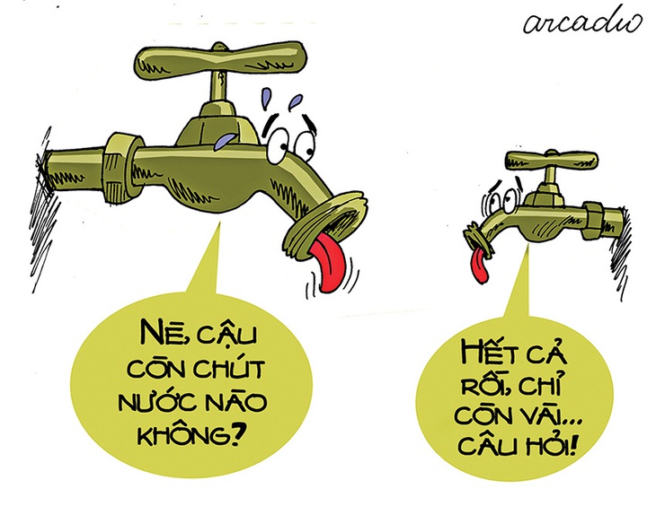 Càng hết nước, càng lắm… câu hỏi - tranh của Arcadio Esquivel, họa sĩ Costa Rica