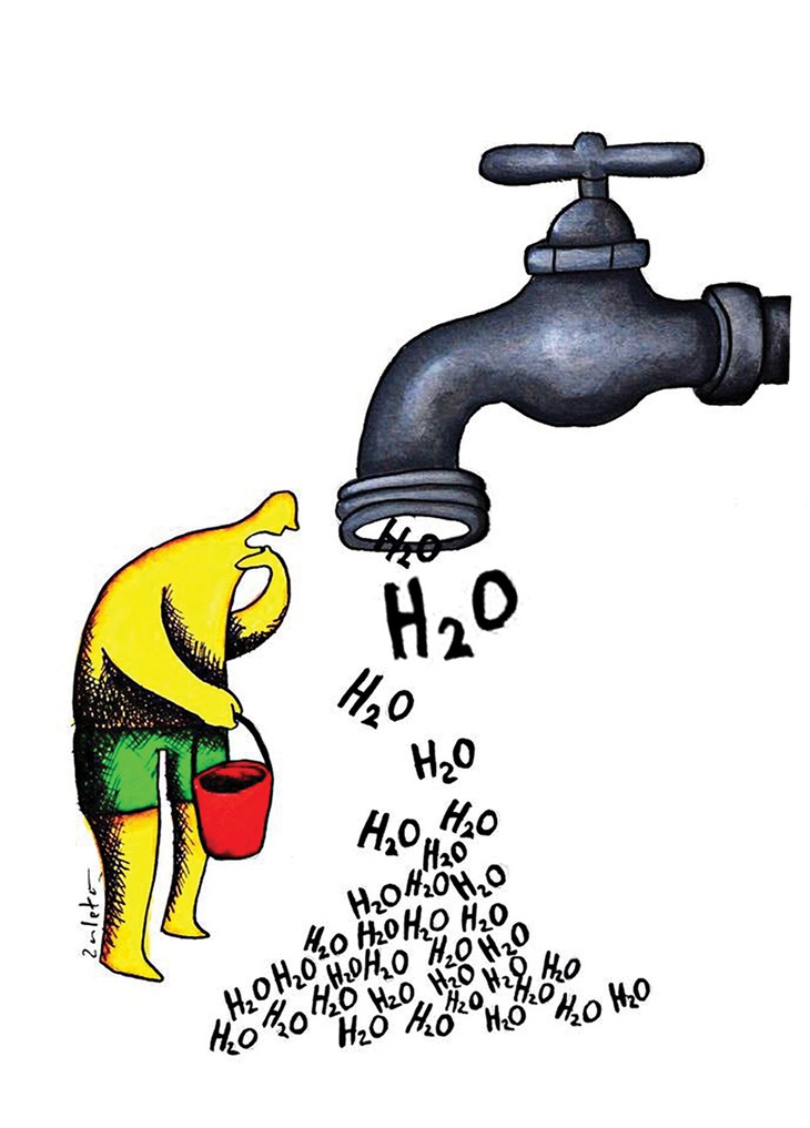 Nước chửa có, chỉ toàn tuôn… lắm lời - tranh của Raul Fernando Zuleta, họa sĩ Colombia