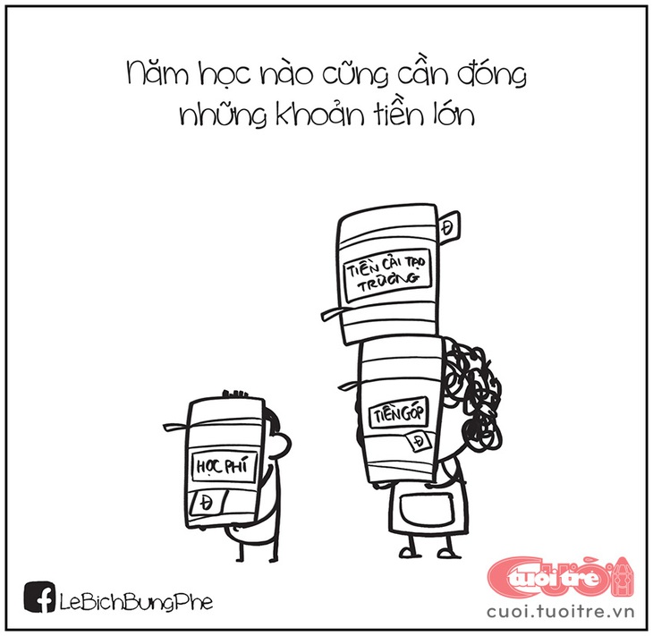Năm học nào cũng cần đóng những khoản tiền lớn 